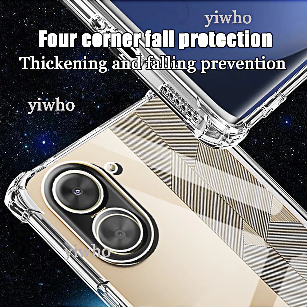 Capa transparente para celular Poco Xiaomi Poco C71 com proteção reforçada nos quatro cantos antiqueda