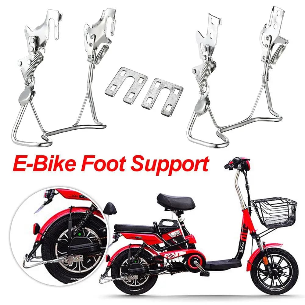 Suporte para bicicleta elétrica Duplo Leg Bike Stand Rack, vermelho e prateado