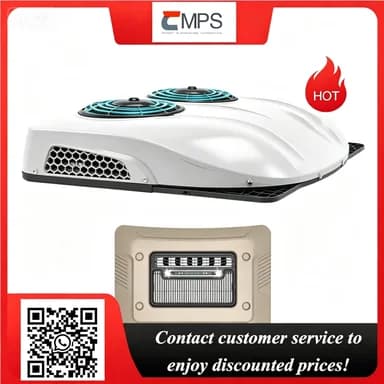 Ar condicionado de teto branco para camper, RV, caminhão e van, 8500BTU, com ventiladores azuis