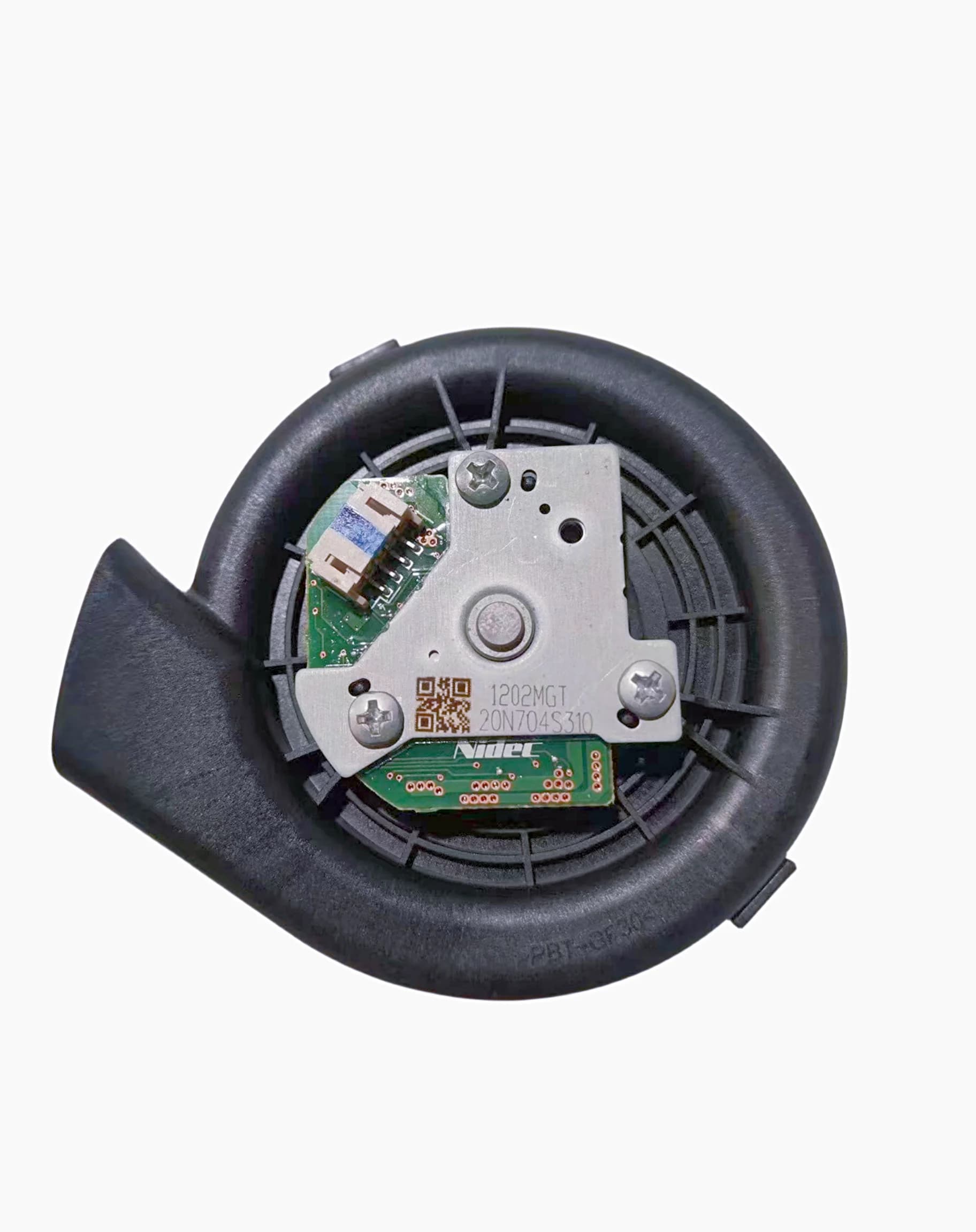 Peça de reposição motor ventilador para robô aspirador de pó, cinza e preto, circuito verde, código QR