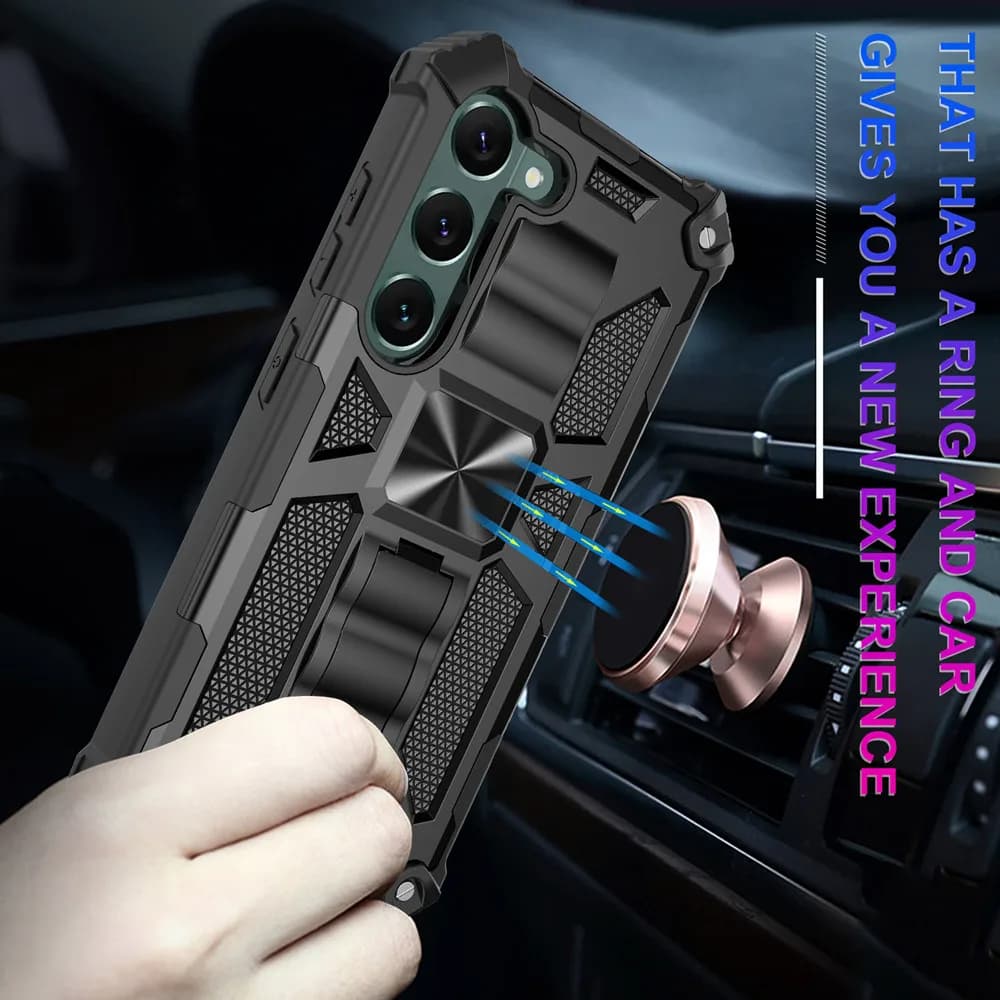 Capa de Proteção Dupla Camada à Prova de Choque para Samsung Galaxy S26 Ultra S25 FE S24 S23 S22 S21 A17 A57 A56 A16 A15 com Suporte Integrado