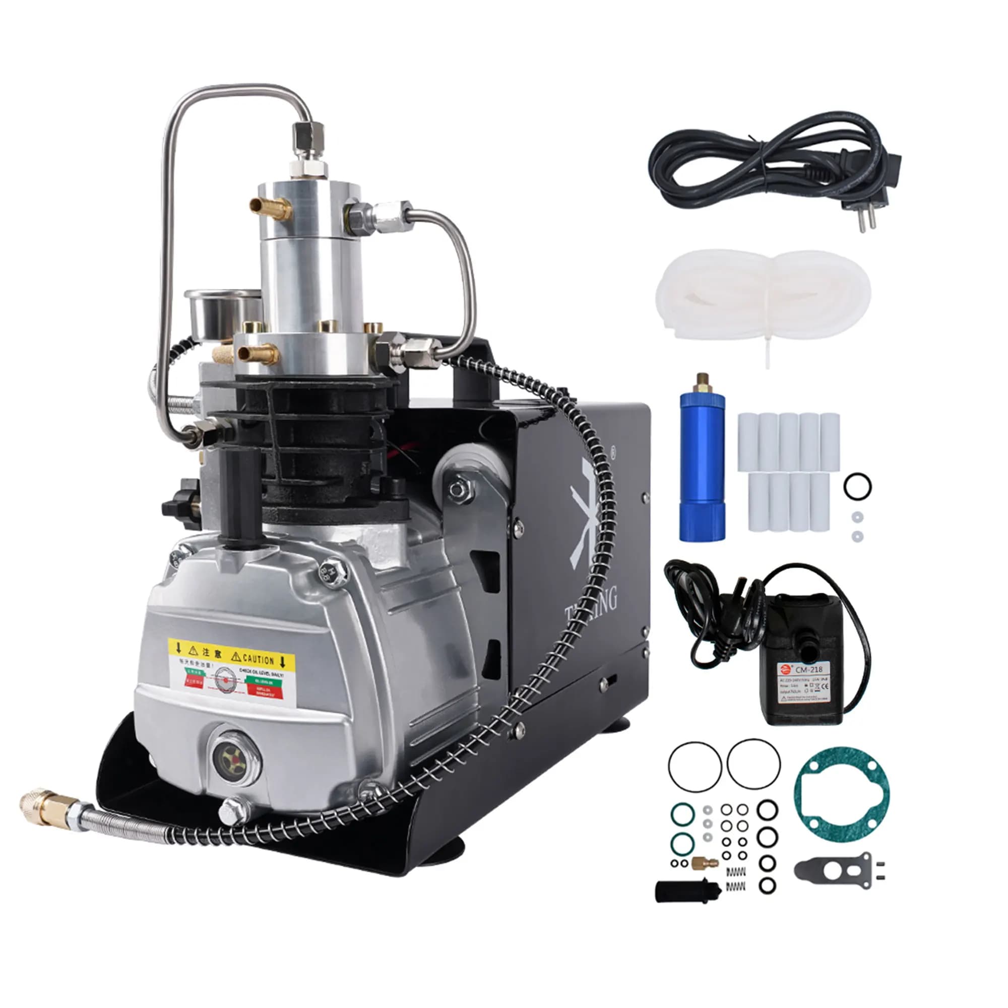 Compressor de Ar TUXING TXES021 para PCP, Inflador 4500Psi 300Bar 50L/min para Inflar Cilindros de PCP/Paintball/Mergulho