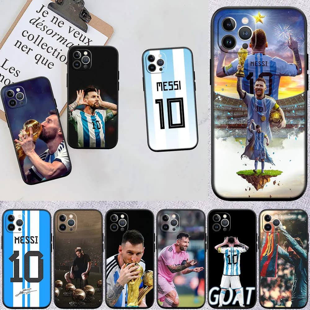 Capas de telefone com design de Lionel Messi para Xiaomi Poco C40 C50 C51 C55 C65 C71 C75 F2 F3 F5 F6 F7 M2 M3 Pro Ultra