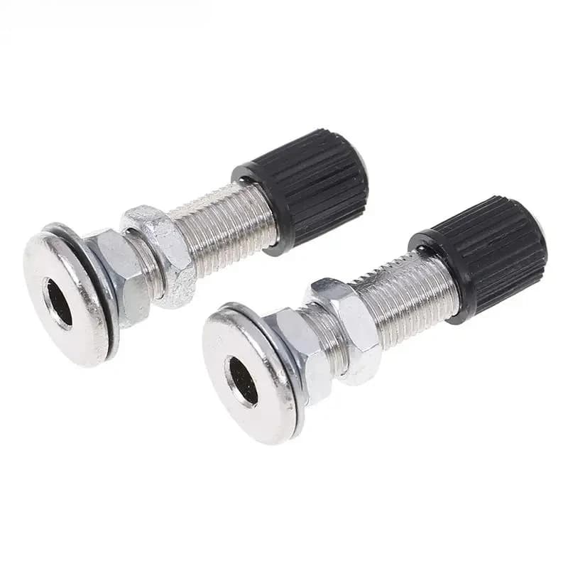 Duas válvulas Schrader ultraleves pretas para pneus de bicicleta MTB e estrada, 31mm
