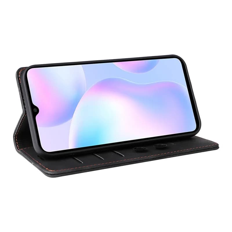 Capa carteira preta para Xiaomi Poco X3 com suporte para posicionar celular na horizontal