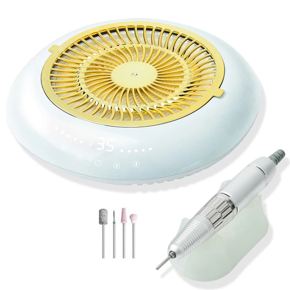 Máquina de manicure profissional 60w 35000 rpm com aspirador de pó e brocas