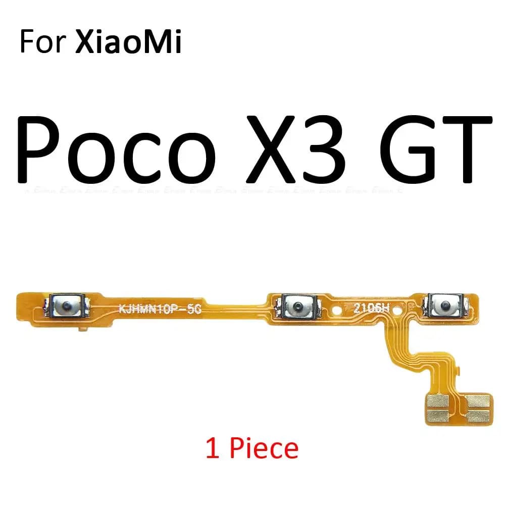 Cabo flexível botão volume e power Xiaomi Poco X3 GT amarelo compatível original