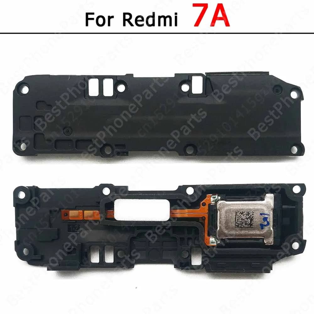 Alto-falante de reposição Xiaomi Redmi 7A módulo de som preto com componentes internos visíveis