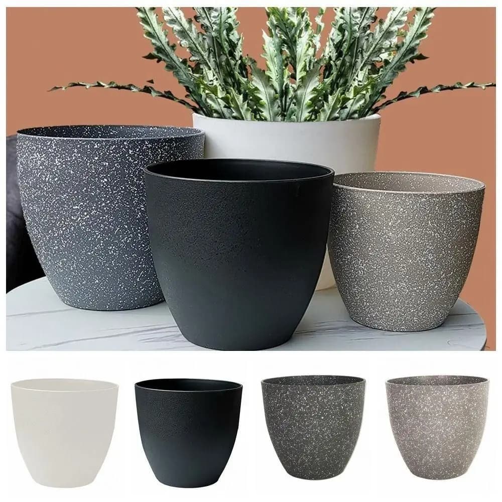 Vasos de plástico modernos para bonsai, grande capacidade, imitação de pedra, vaso fosco para suculentas e plantas de varanda para casa