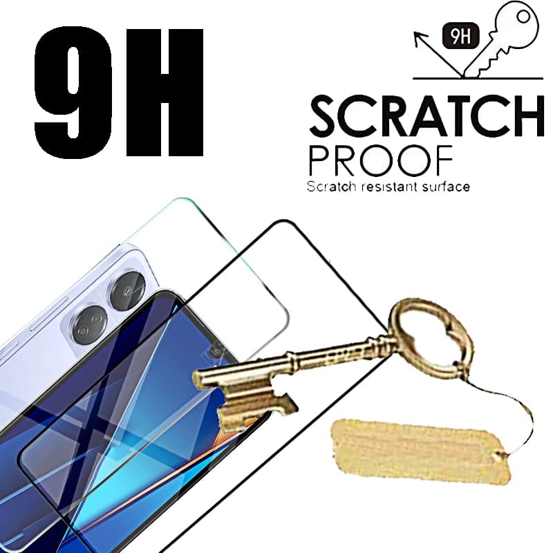 Protetor de tela 9H resistente a riscos para Xiaomi Poco C65 C55 C51 vidro temperado transparente