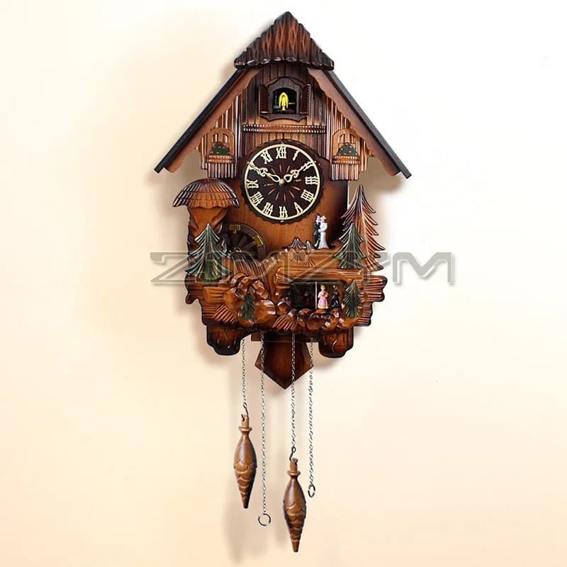 Música cuco relógio de parede criativo pêndulo despertador com figura dança para a decoração da sua casa para adicionar um toque natural do campo