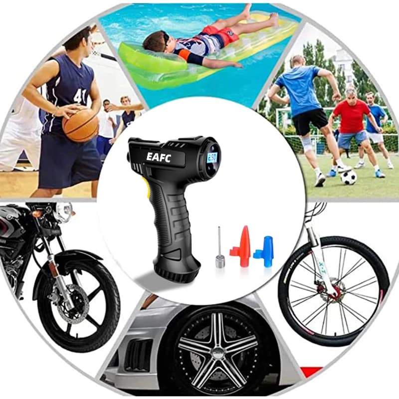 Bomba de ar inflável para pneus de carro, 120w, sem fio/com fio, elétrica, compressor de ar portátil para pneus, inflador de pneus digital automático