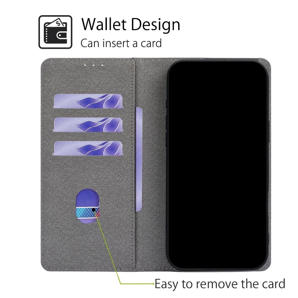 Interior da capa carteira magnética azul com slots para cartões para Xiaomi Poco C85