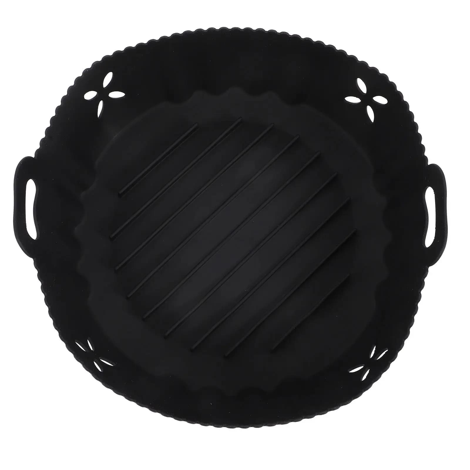 Panela de Silicone para Air Fryer Reutilizável com Revestimento Antiaderente e Distribuição Uniforme de Calor, Lavável na Máquina de Lavar Louça, Tapete de Cozimento à Prova de Óleo para Air Fryer