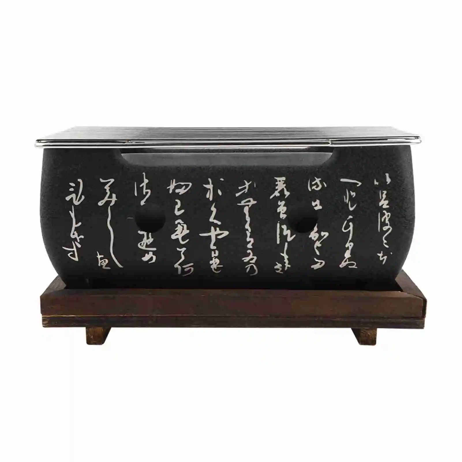 Forno retangular de churrasqueira japonesa, cozinha japonesa, fogão a carvão, fogão a álcool de churrasco japonês