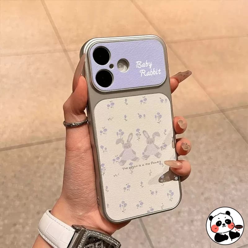 Capa de telefone transparente com design de coelhos e flores para Xiaomi