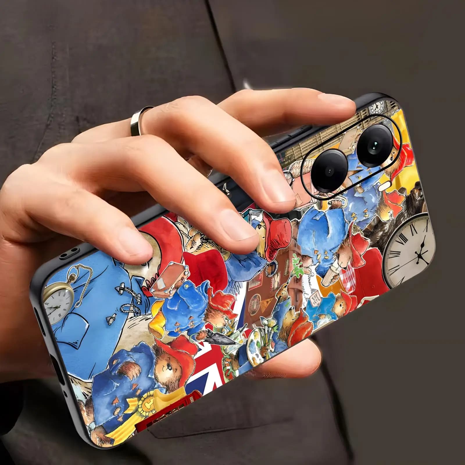 Capa de telefone P-Paddington Bear para Xiaomi POCO, estampa colorida com ilustrações de Paddington Bear em Londres, macia e à prova de choque.