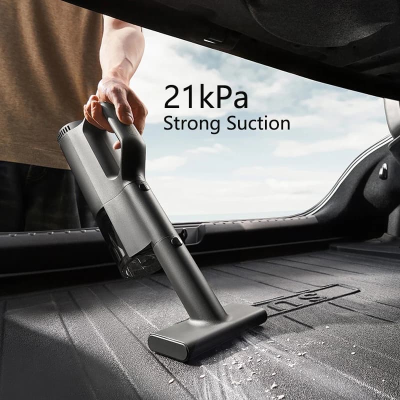 Aspirador de pó para carro Mijia, sem fio, preto, 21kPa, carregamento tipo C, filtragem 5 estágios, lavável