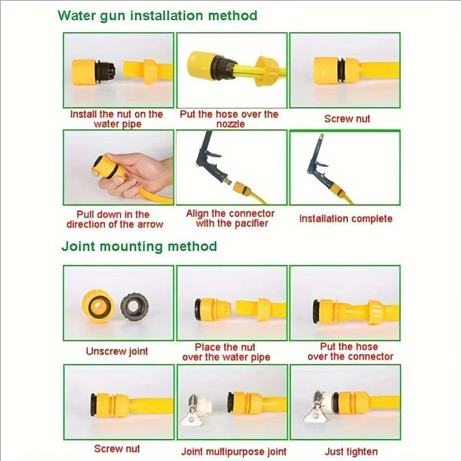 1 unidade de Pistola de Alta Pressão para Lavagem, Mangueira de Água para Jardim, Lavagem de Carros, Conjunto de Mangueiras Resistentes ao Desgaste