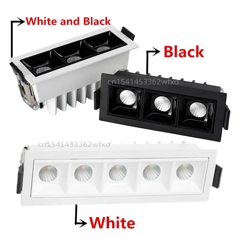 Luminária LED regulável para grelha 2W 4W 6W 10W 20W 30W, Spot, Luz Linear, Embutida, sem luz principal, Downlight, Luz de Teto, Iluminação Comercial