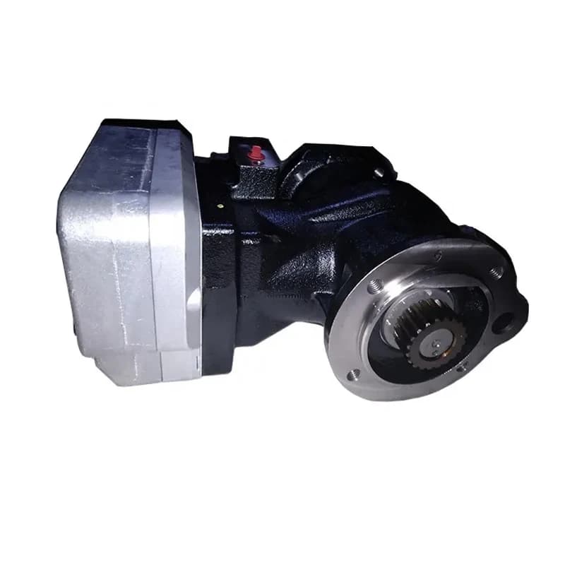 Compressor de ar preto e prata para motor diesel de caminhões pesados