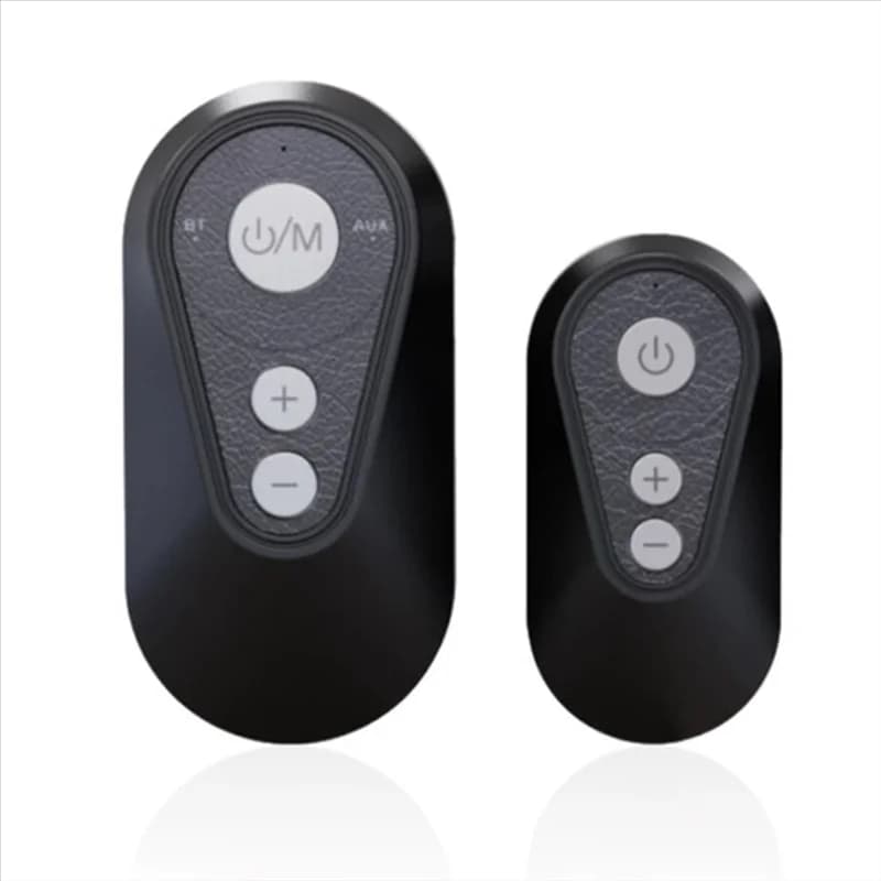 Receptor e transmissor Bluetooth preto Elegante-le com botões de controle e acabamento texturizado