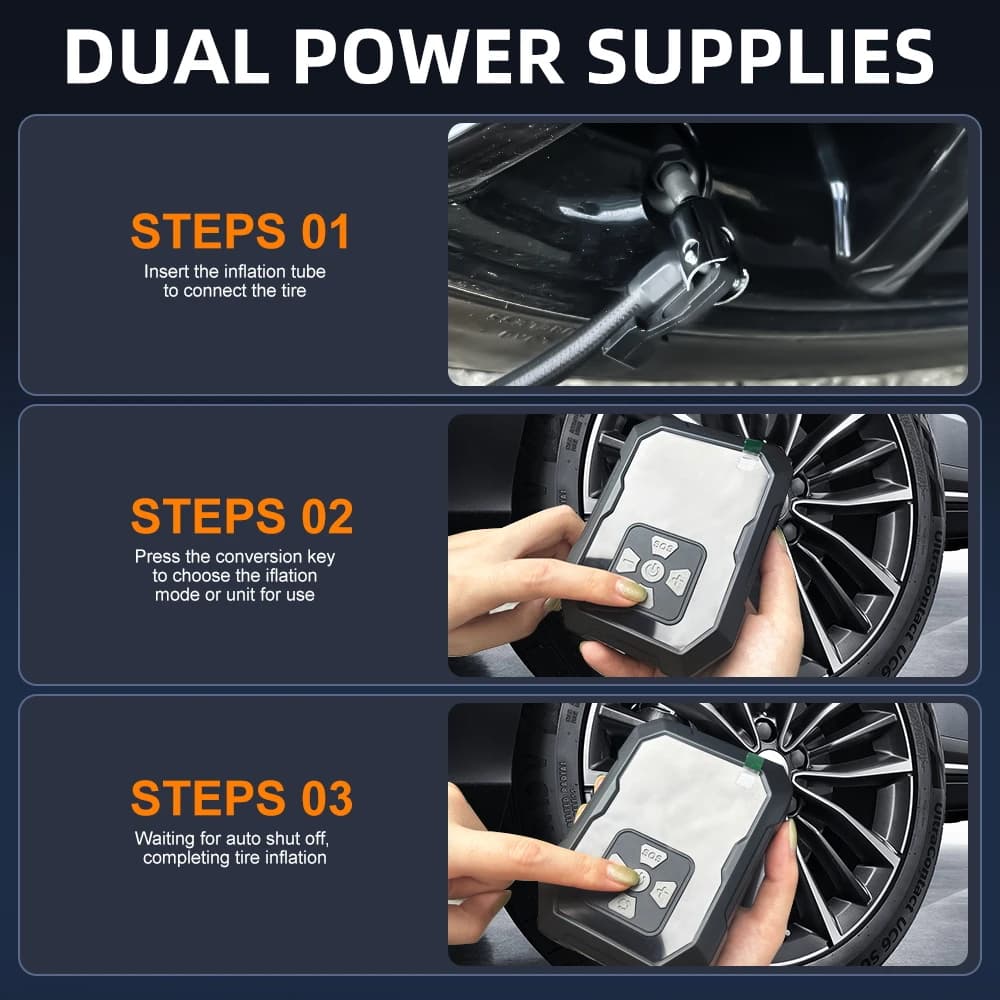 Mini Bomba de Ar YIJU Inflador de Pneus Elétrico Mini 30L/Min Compressor de Ar Portátil para Carros, Motocicletas e Bicicletas Infláveis