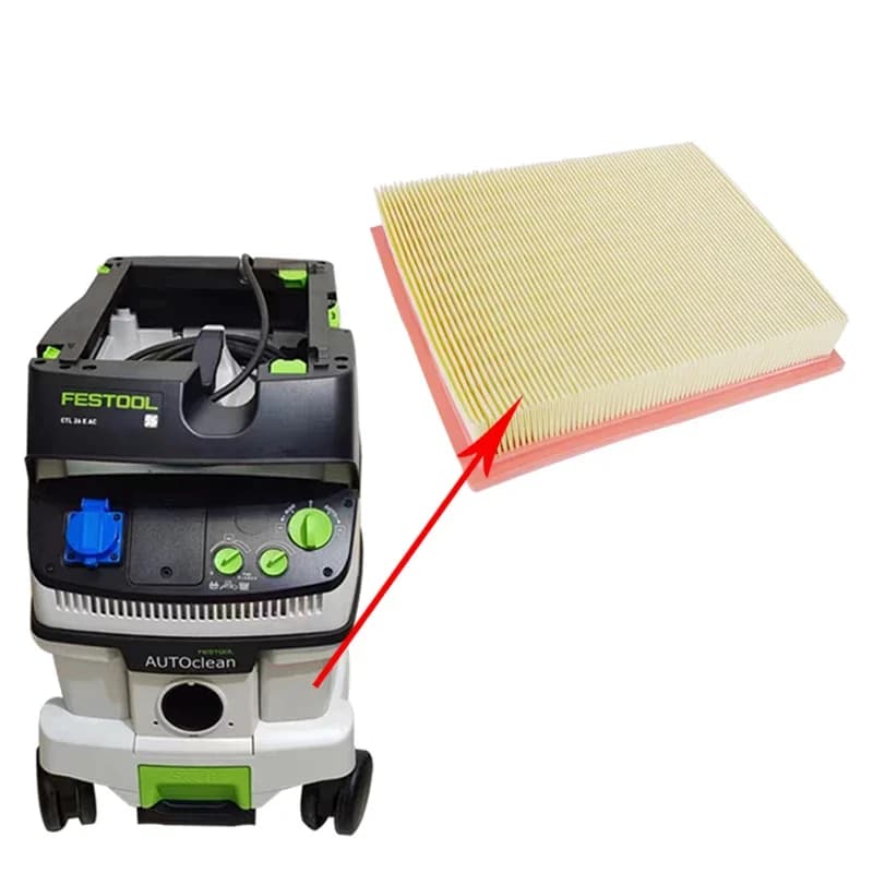 Filtro de aspirador de pó não original para FESTOOL CT26/36/48, elemento de filtro amarelo com bordas vermelhas