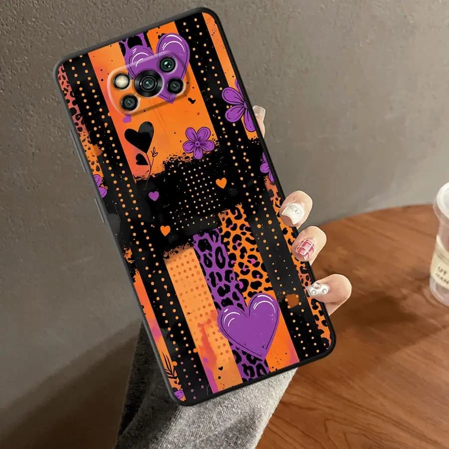 Capa de Telefone Funda para Xiaomi Poco F8 M3 M4 M7 F1 M5 X3 X4 X5 X7 Pro C61 C75 F3 C50 C71 Floral Corações Leopardo