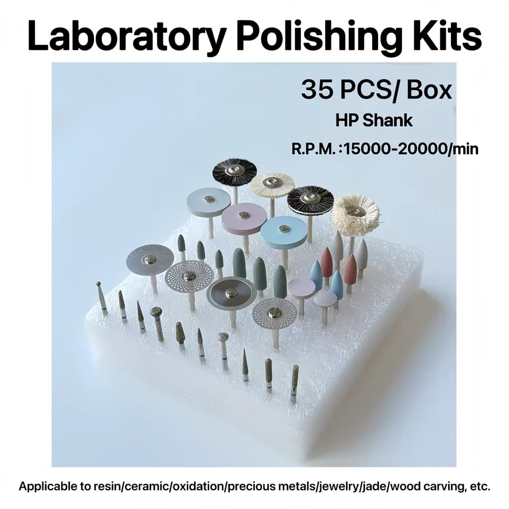 Kit de polimento completo com 35 peças de polidores de laboratório