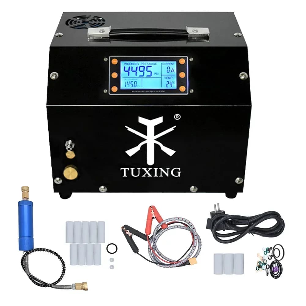 Compressor de ar TUXING 300bar com display LCD digital e acessórios