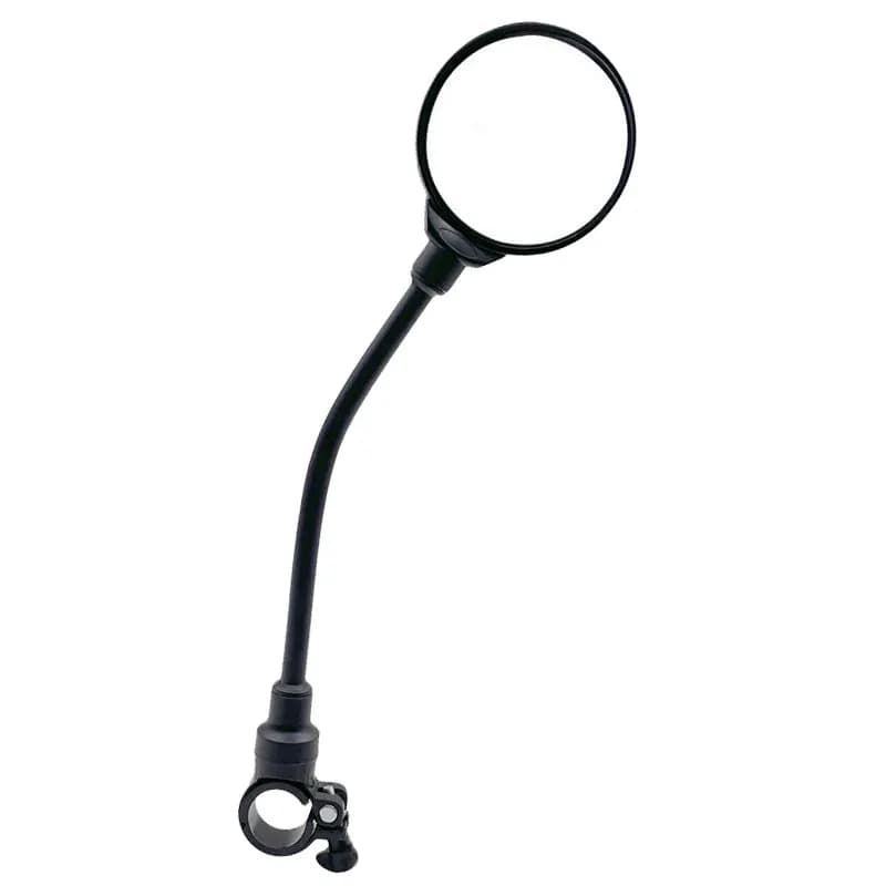 Espelho retrovisor convexo grande angular preto para cadeira de rodas elétrica com suporte de fixação e braço flexível
