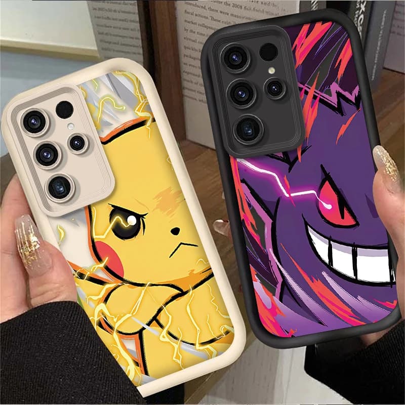 Capa de telefone Pokémon para Samsung Galaxy com Pikachu e Gengar