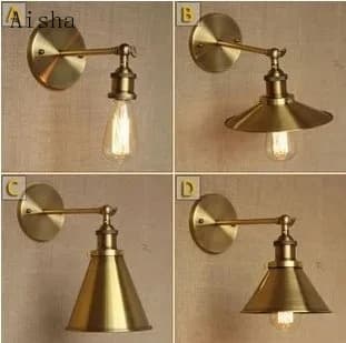 Lâmpada de parede LED estilo vintage industrial dourado