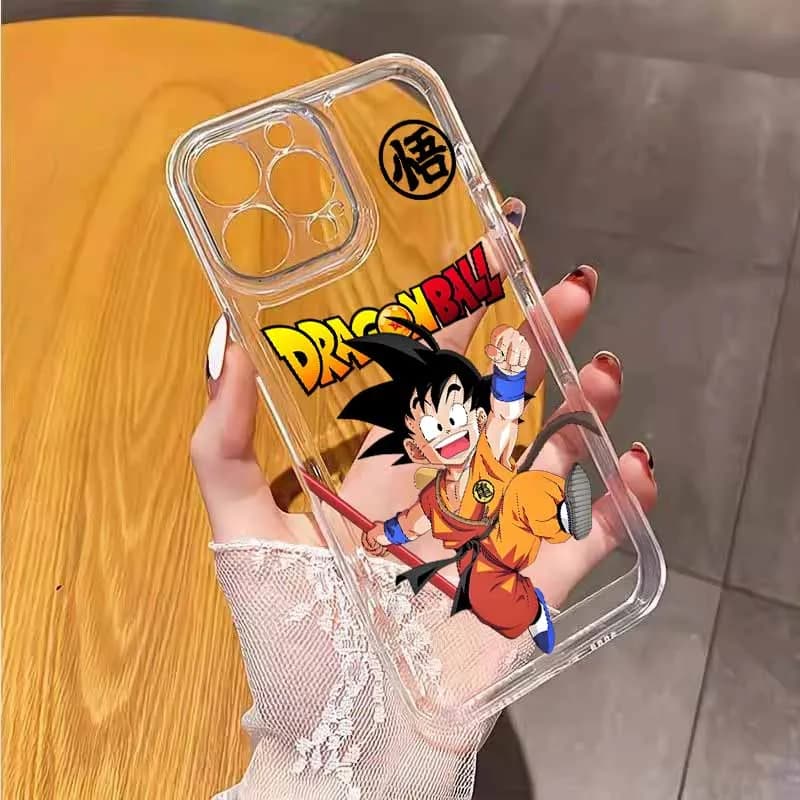 Capa transparente Dragon Ball Z Pequeno Son Goku com logo para Xiaomi Redmi Note 15 proteção antirrisco