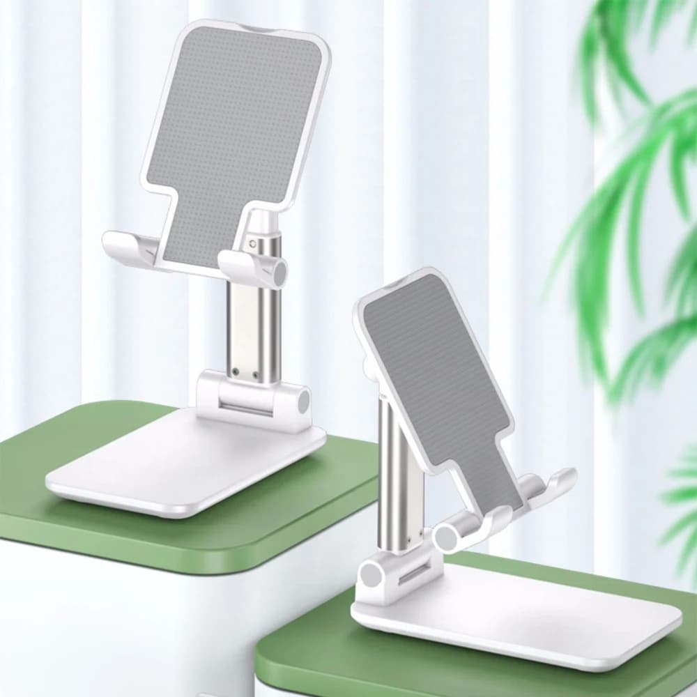 Suporte telescópico dobrável para celular com base verde