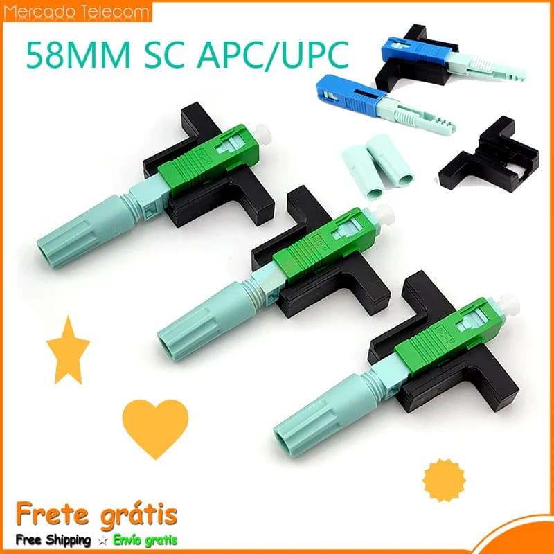 Ftth-bloco de conectores de fibra óptica, 58mm, comprimento fixo, monomodo, sc, upc, apc, conector rápido, 50.100.200 peças muito