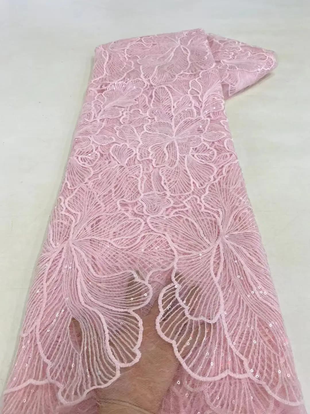 Tecidos de renda com lantejoulas nigerianas, tecido de renda africana de alta qualidade para vestido de noiva, tule francês, material de renda de seda leiteira