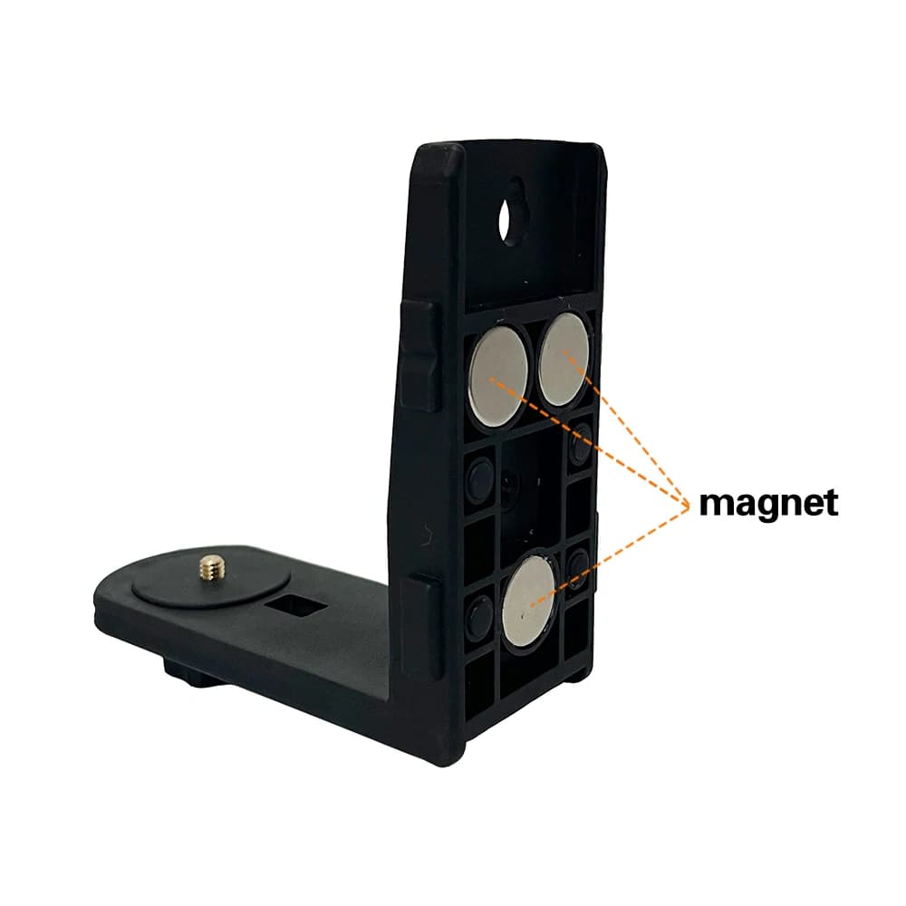Suporte de nível a laser em forma de l magnético multifuncional adaptador de parede para ferramenta a laser com conexão 1/4 e 5/8
