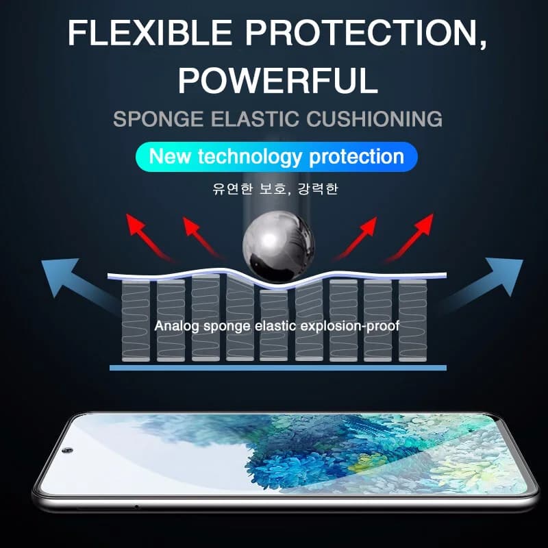 Proteção flexível para Samsung Galaxy com amortecimento elástico tipo esponja e tecnologia avançada