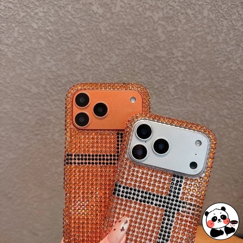Capas para Xiaomi Poco laranja vibrante com detalhes em strass e proteção total para celular