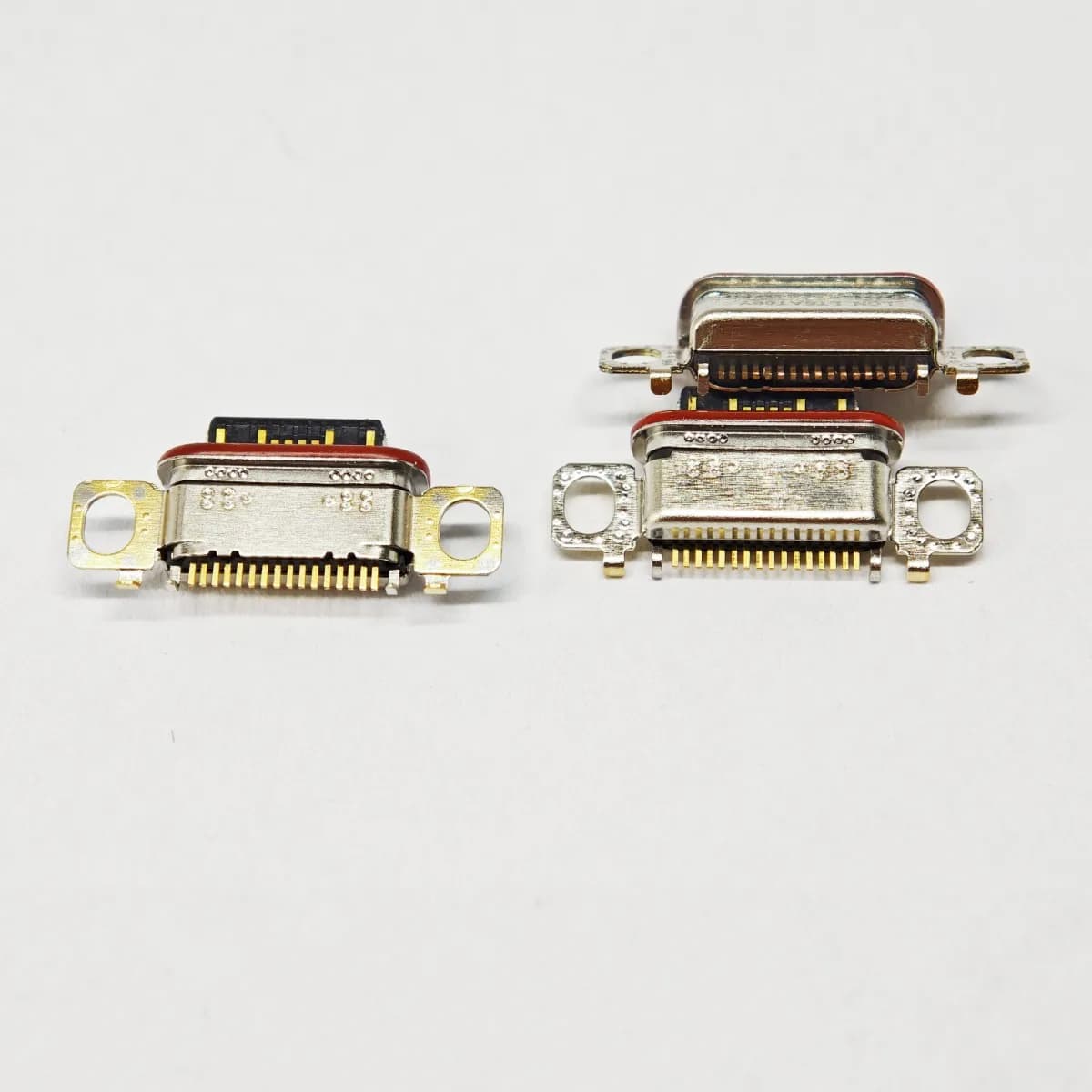 Conector de carregamento USB para Xiaomi Redmi K80 Pro Ultra Turbo 4 Note 14 Pro+ em metal prateado com pinos dourados