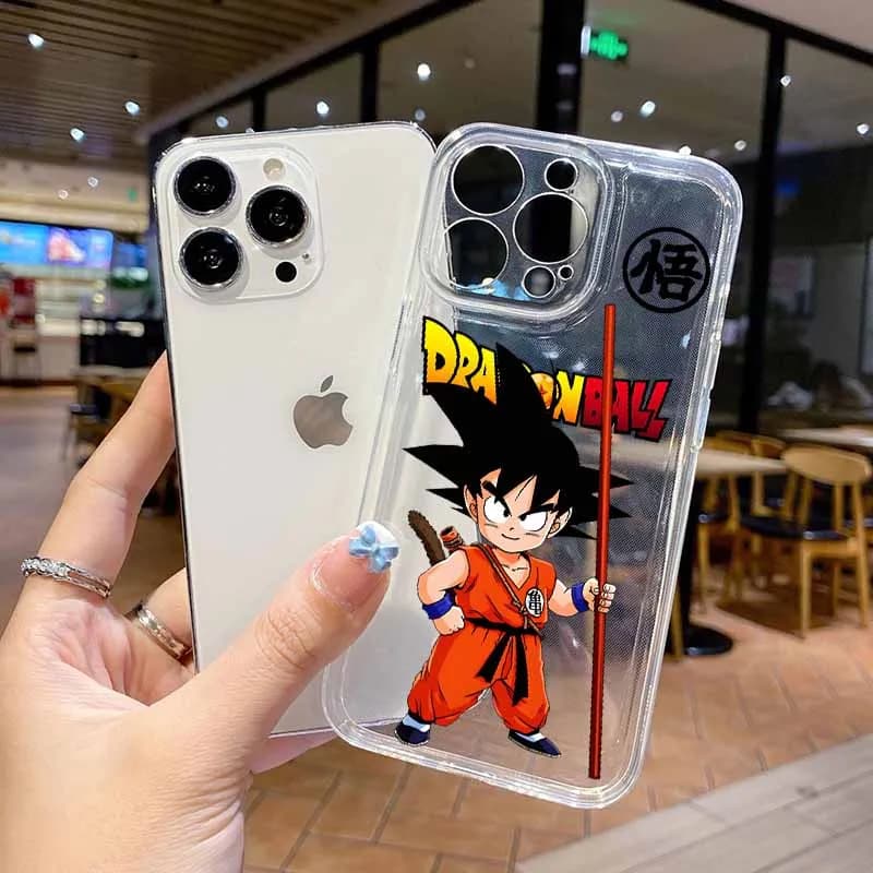 Capa protetora transparente Dragon Ball Z Pequeno Son Goku para Xiaomi Redmi Note 15 com bastão vermelho