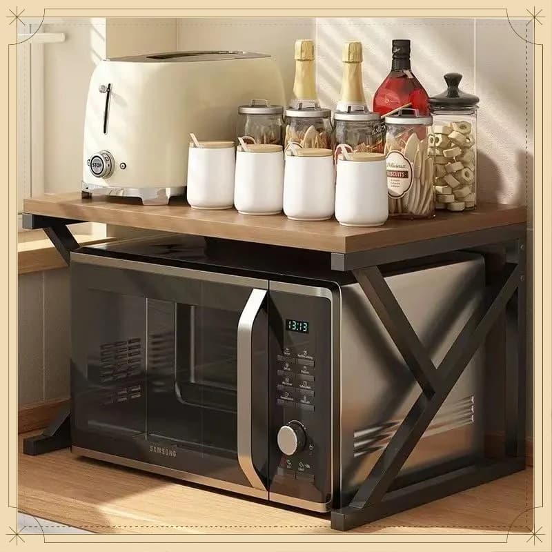 Prateleira de Armazenamento Multifuncional para Micro-ondas, Organizador Doméstico para Cozinha, Fogão e Panela de Arroz
