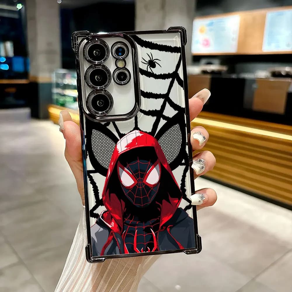 Capa de telefone transparente Homem-Aranha Miles Morales para Samsung Galaxy
