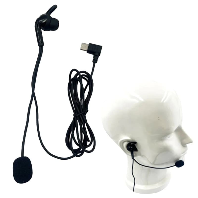 1 pçs para v6 pro v4c plus q8 f6 v7 juiz orelha intercom fone de ouvido tipo-c interface USB-C árbitro fones de ouvido intra-auriculares