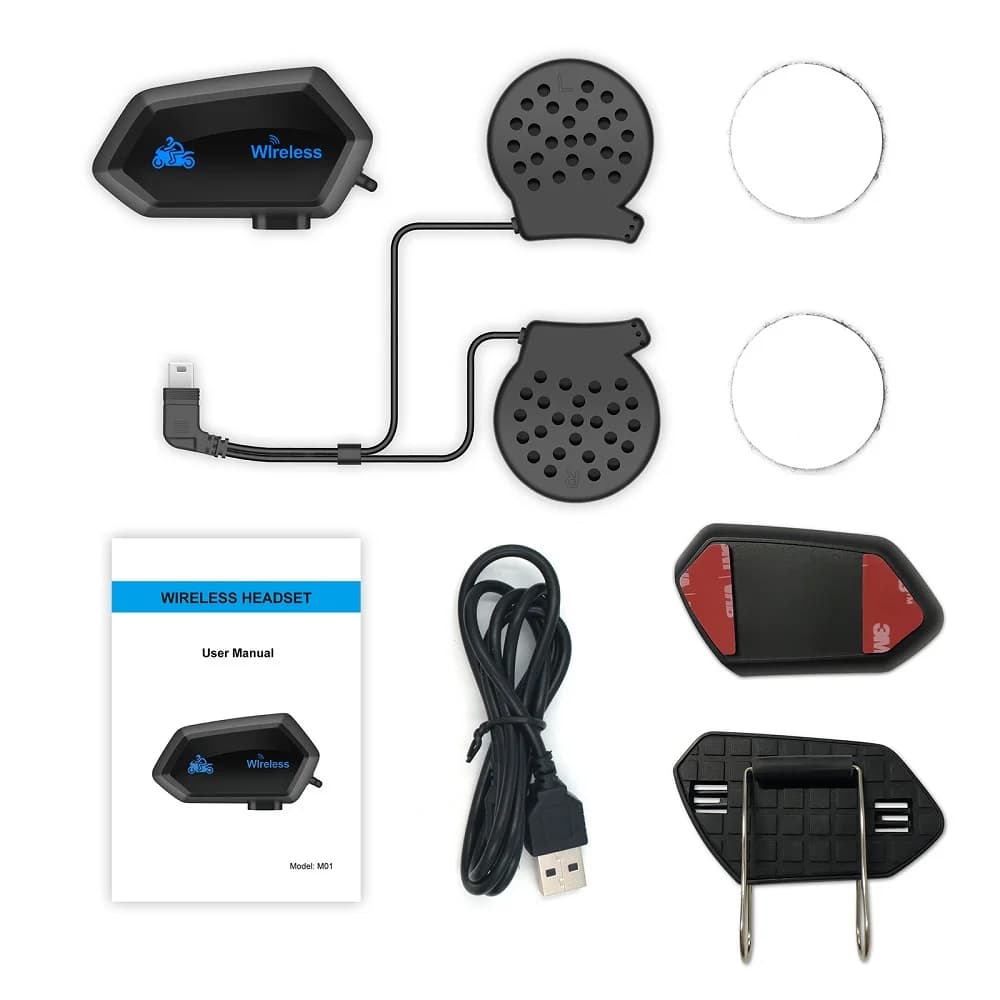 Fones de ouvido para capacete de motocicleta, bluetooth 5.0, sem fio, kit de chamada mãos-livres, estéreo, bt, m01