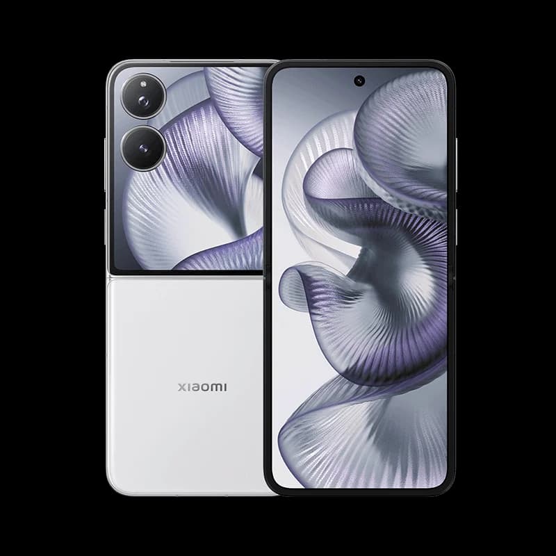 Smartphone Xiaomi MIX Flip 2 branco com câmera dupla Leica 50MP e tela 6.86 polegadas 120Hz