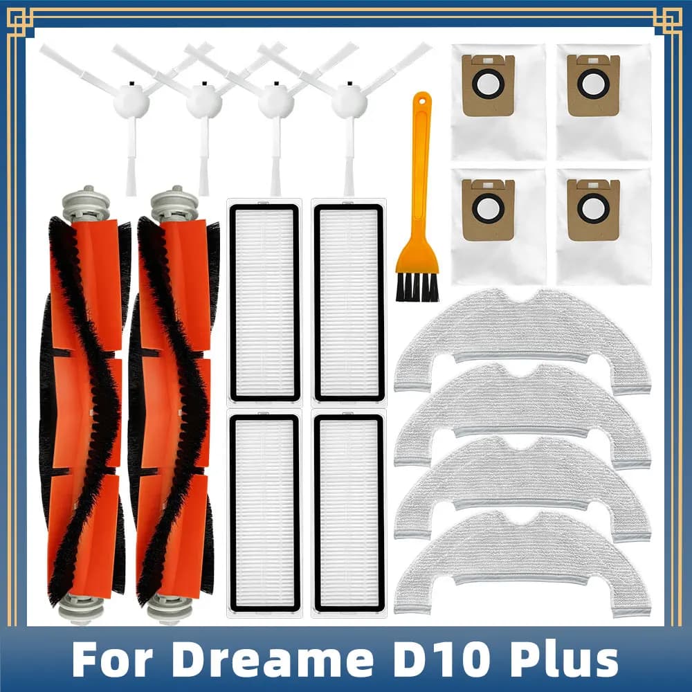 Kit de acessórios para robô aspirador Dreame D10 Plus com escovas, filtros e mops