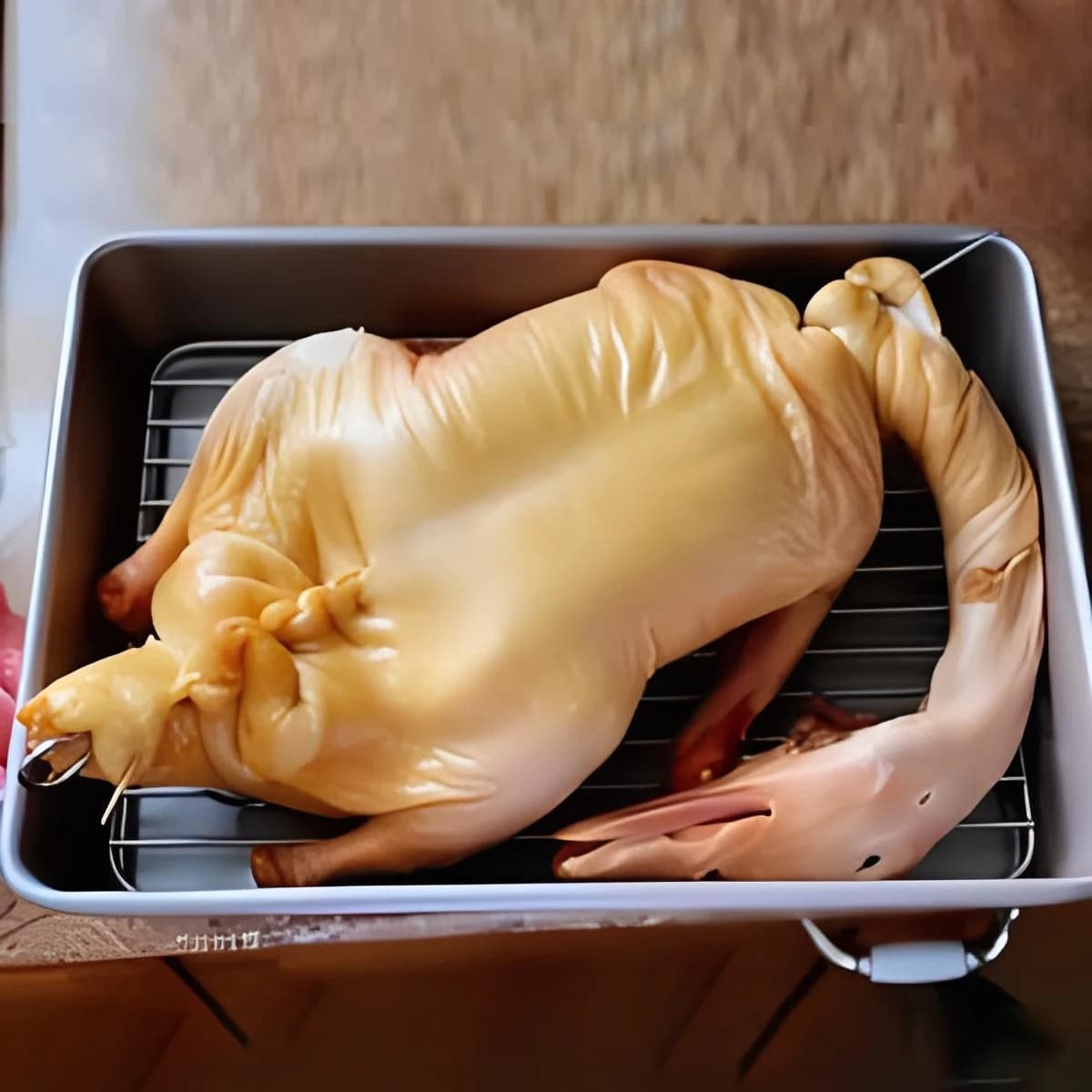 Porco assado em espeto de churrasco doméstico inox resistente à corrosão em assadeira